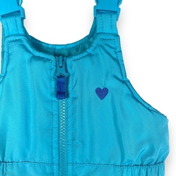 Osh Kosh B'Gosh Infant/Toddler Snow Bib Snowsuit, Turquoise Blue, Size 24M - Picture 4 of 11